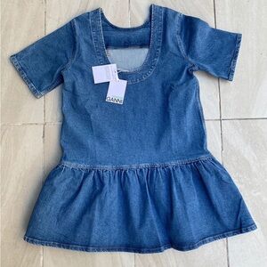 Ganni Blue Denim Mini Dress NWT